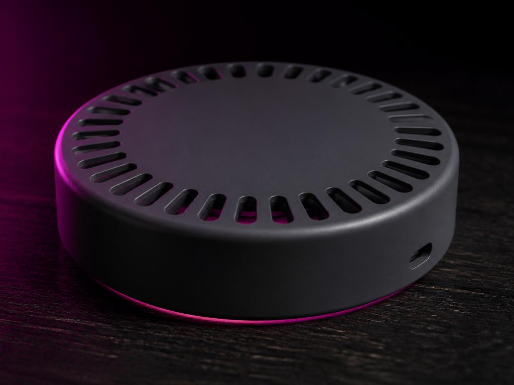 AetherNode — 3D-printed vented desktop hub render